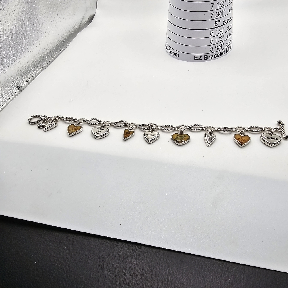 Brighton Silverplated Piccadilly Heart Charm Bracelet